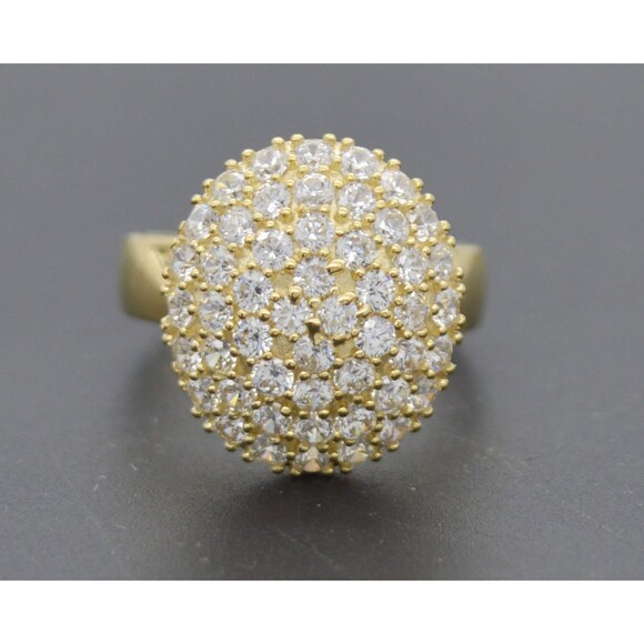 Real 10k Solid Yellow Gold Oval CZ Engagement Women Ring 17.0mm 4.1gr All Size